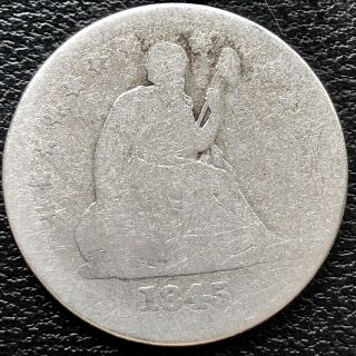1845 Seated Liberty Quarter Dollar 25c Rare Circulated 15315