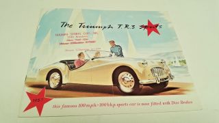 1957 Triumph Tr3 Sports Car Factory Sales Brochure Rare