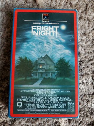 Fright Night 1986 Roddy Mcdowell Betamax Beta Very Rare Horror