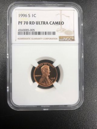 Rare 1996 - S Proof Lincoln Cent - Ngc Pf 70 Red Ultra Cameo Bv $145.  00.