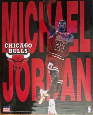 Vtg 1997 Michael Jordan Authentic Starline Nba Poster 22 X 35 Rare Nos