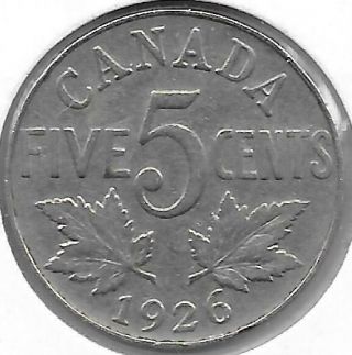 1926 N6 Canadian 5 Cent Nickel Rare