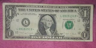 $1 (1988 A) Frn Rare Replacement Star Note With Radar S/n