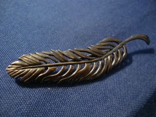 Grandmas Rare Feather 925 Sterling Silver Old Pawn Brooch