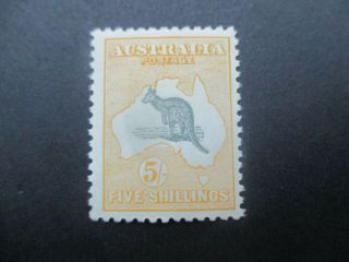 Kangaroo Stamps: 5/ - Yellow 3rd Watermark - Rare (d318)