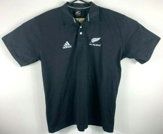 Rare Adidas All Blacks Polo Shirt Made In Nz Size 2xl Official Black Rugby Union