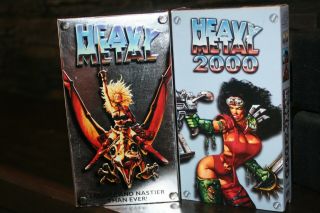Very Rare 1981 Heavy Metal & Heavy Metal 2000 Animated Sci - Fi Fantasy Vhs Movies