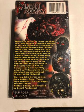 Flesh Freaks VHS Sub Rosa Studios Zombies Rare OOP 2