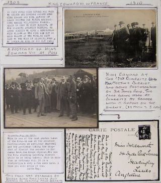 Rare Aviation Postcards (2),  King Edward Vii,  Visiting France,  1909 & 1910, .