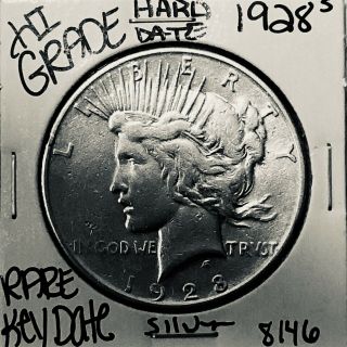 1928 S Peace Silver Dollar Hi Grade U.  S.  Rare Key Coin 8146
