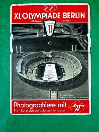 Berlin 1936 Olympic Games Calendar,  Rotating Disc Calendar,  Rare Item