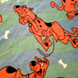 Rare Vintage 1999 Scooby Doo Bone Fleece Throw Blanket 69x45 "