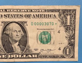 2013 D Series $1 One Dollar Bill Fancy Low Serial Trinary 6 Kind Star Rare Note 4