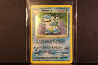 Base Blastoise Holo Set Pokemon Card 02/102 Lp
