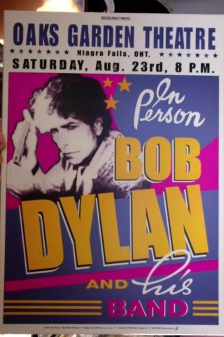 Bob Dylan Plaque Rare Concert Poster 14 " X 20  Niagra " Niagara Falls,  Ontario