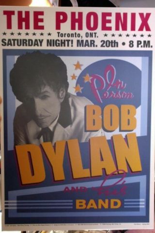 Bob Dylan Plaque Concert Extra Rare Colour Version Poster 14 " X 20 " Toronto