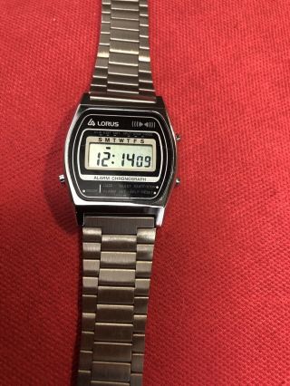Very Rare Vintage Lorus Y799 - 4010 Digital Alarm Chronograph Watch Circa.  1982