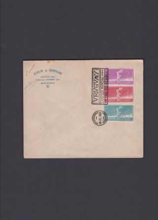 1924 Olympics Victory Cancel Uruguay Cover Fdc & First Day Use Of Cancel Rare