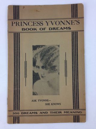 Ask Princess Yvonne 1920s The Mystery Girl Book Of Dreams The Mental Marvel Rare