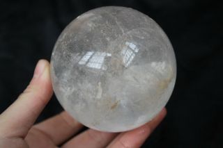 813g Rare Natural Transparent Clear Quartz Crystal Sphere Ball Healing K17