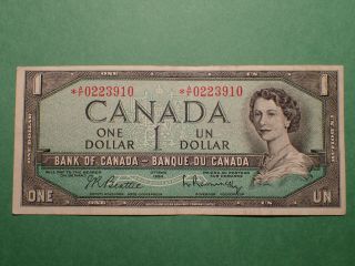 1954,  1 Dollar,  A/f (rare Replacement Note), .  910,  Beattie - R. ,  Bc - 37ba - I