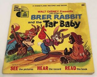 Walt Disney Presents Brer Rabbit And The Tar Baby Book (no Record Include) Rare