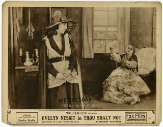 1919 Thou Shalt Not Fox Film Lobby Card Evelyn Nesbit Silent Film Rare