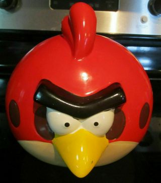 Angry Birds Red Coin Piggy Bank Ceramic Large Rovio Discontinued 2012 Large Rare