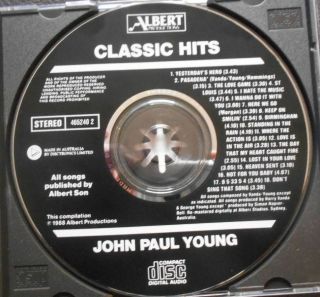 JOHN PAUL YOUNG RARE 1st Press Classic Hits AUS Black Albert Label CD 465240 2 3