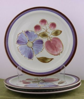 International China Co Rare Orchid 3 Dinners Plates Stoneware Japan S264 Purple