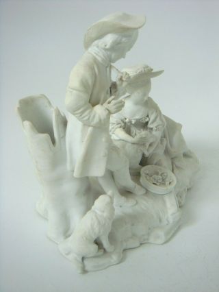 HOCHST VERY RARE WHITE BISCUIT FIGURE GROUP - MELCHIOR MODEL C1775 7
