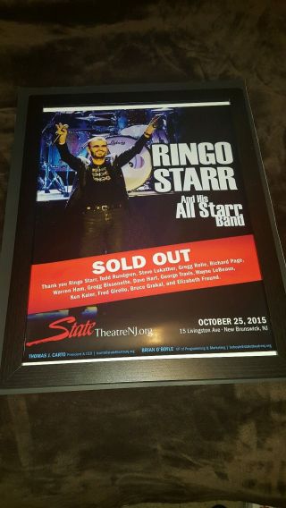 Ringo Starr & His All Starr Band Rare State Theater Nj Box Office Poster