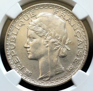 Vienam France Indo China 1931 1 Piastre Ngc Unc Details Silver Coin Rare