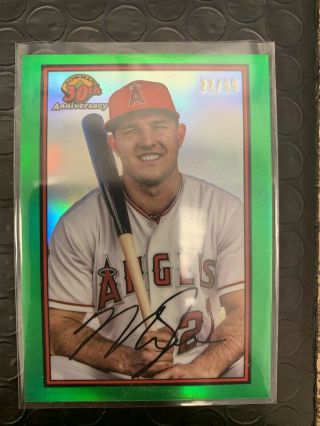 Rare 2019 Bowman Mike Trout 30th Anniversary Chrome Green Refractor 