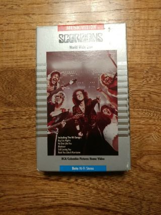 Scorpions World Wide Live Betamax Tape 1985 Rca Rare Oop.  Not Vhs.