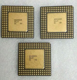 3x Intel I960 Vintage Ceramic Cpu For Gold Scrap Recovery Rare