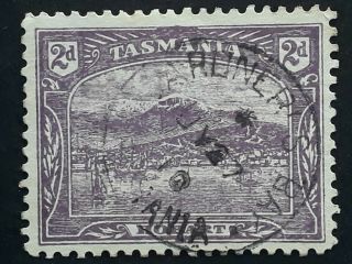 Rare 1910 Tasmania Australia 2d Purple Pictorial Stamp Gardiner 