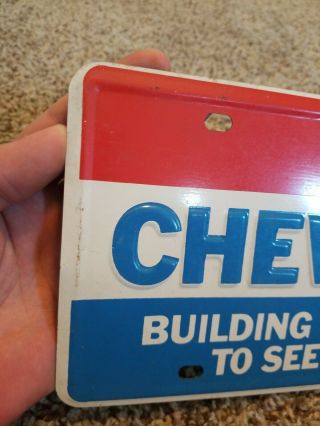 Chevy License Plate BUILDING A BETTER WAY TO SEE THE USA 1 Rare TAG 60S OR 70S 2