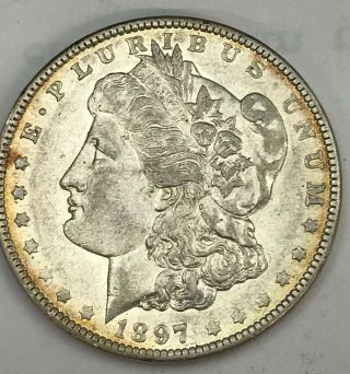 1897 - O Morgan Dollar Rare Key Date Us Silver $1 Scarce Coin About Uncirculated