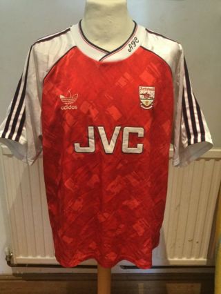Arsenal Rare Vintage Home Shirt 1990/1992 Size 44/46 Inch Chest