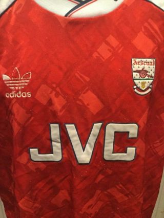 ARSENAL RARE VINTAGE HOME SHIRT 1990/1992 SIZE 44/46 INCH CHEST 2