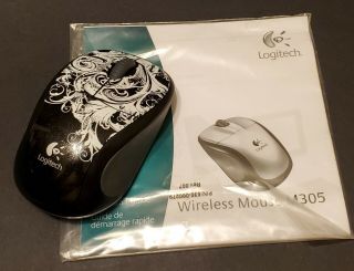 Logitech M305 Wireless Mouse W/ Receiver Rare Design - Dark Fleur