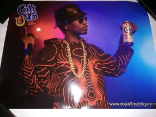 Juicy J Colt.  45 Beer Poster Promo Three 6 Mafia Trippy Alcohol Very Rare Htf