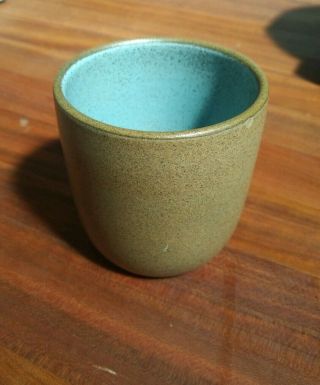 Vintage Heath Ceramics Turquoise Blue Chocolate Brown Coupe Tumbler Cup Rare