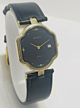 Rare Vintage Rado Quartz Black Dial Wrist Watch For Women 