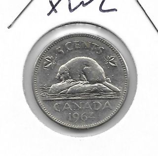 1964 Ewl Canadian 5 Cent Nickel Rare