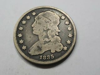 1835 25c Capped Bust Silver Quarter Rare