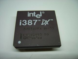 Intel I387 Dx A80387dx - 16 - 33 Co - Processor 33 Mhz Ceramic Cpu Rare Vintage 1988