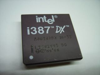 Intel i387 DX A80387DX - 16 - 33 Co - processor 33 MHZ CERAMIC CPU RARE VINTAGE 1988 2