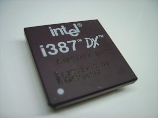 Intel i387 DX A80387DX - 16 - 33 Co - processor 33 MHZ CERAMIC CPU RARE VINTAGE 1988 8
